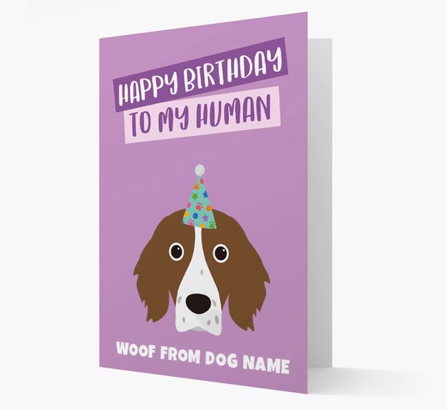 Personalized 'Happy Birthday To My Human' Card with {breedCommonName} Icon